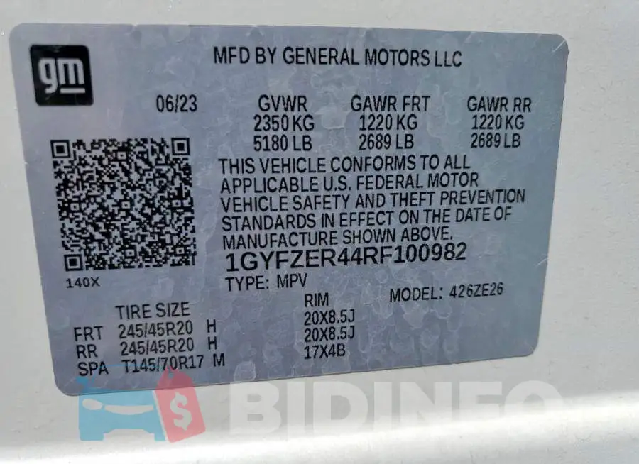 1GYFZER44RF100982 Photo# 13