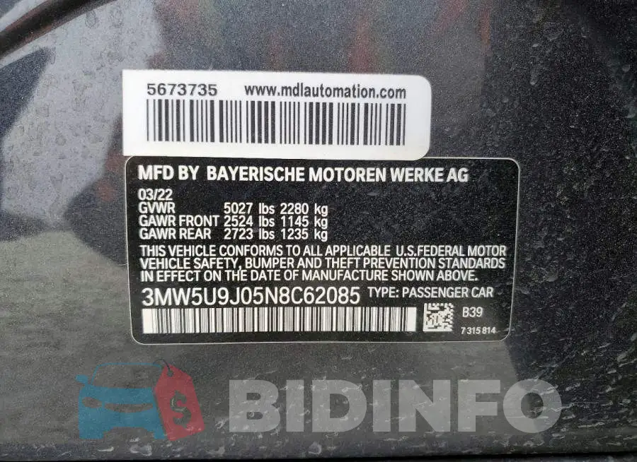 3MW5U9J05N8C62085 Photo# 12
