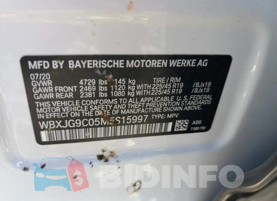 WBXJG9C05M5S15997 Photo# 12