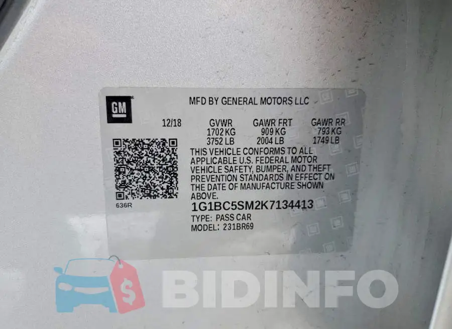 1G1BC5SM2K7134413 Photo# 12