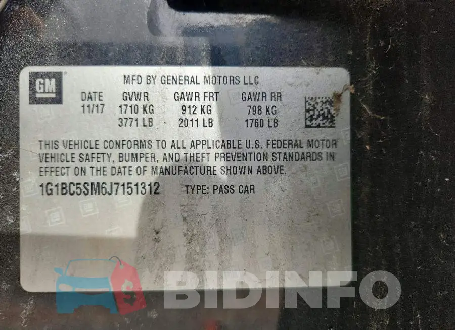 1G1BC5SM6J7151312 Photo# 12