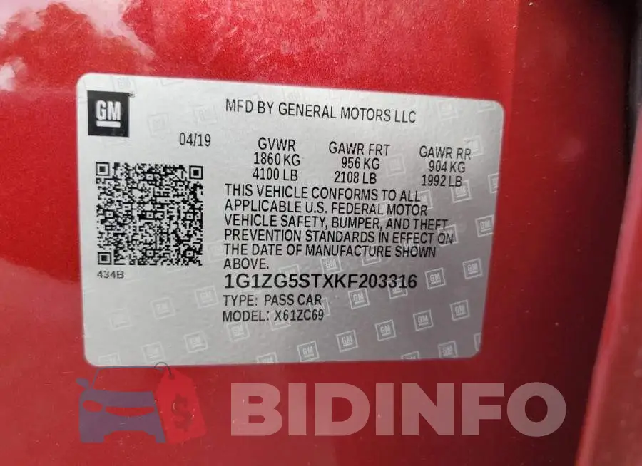 1G1ZG5STXKF203316 Photo# 12