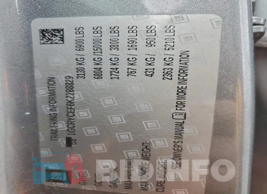 1GCRYCEF6KZ288829 Photo# 13