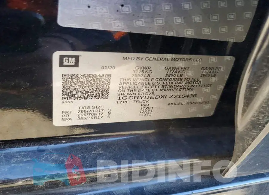 1GCRYDEDXLZ215436 Photo# 12