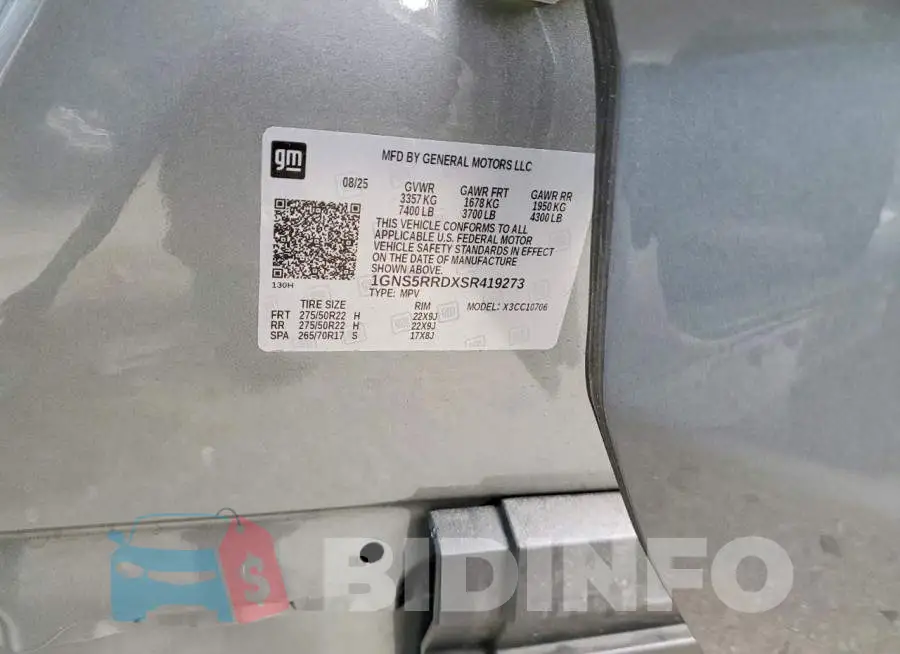 1GNS5RRDXSR419273 Photo# 14