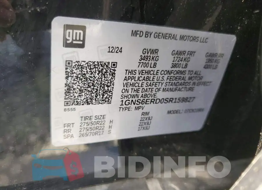 1GNS6ERD0SR159827 Photo# 13