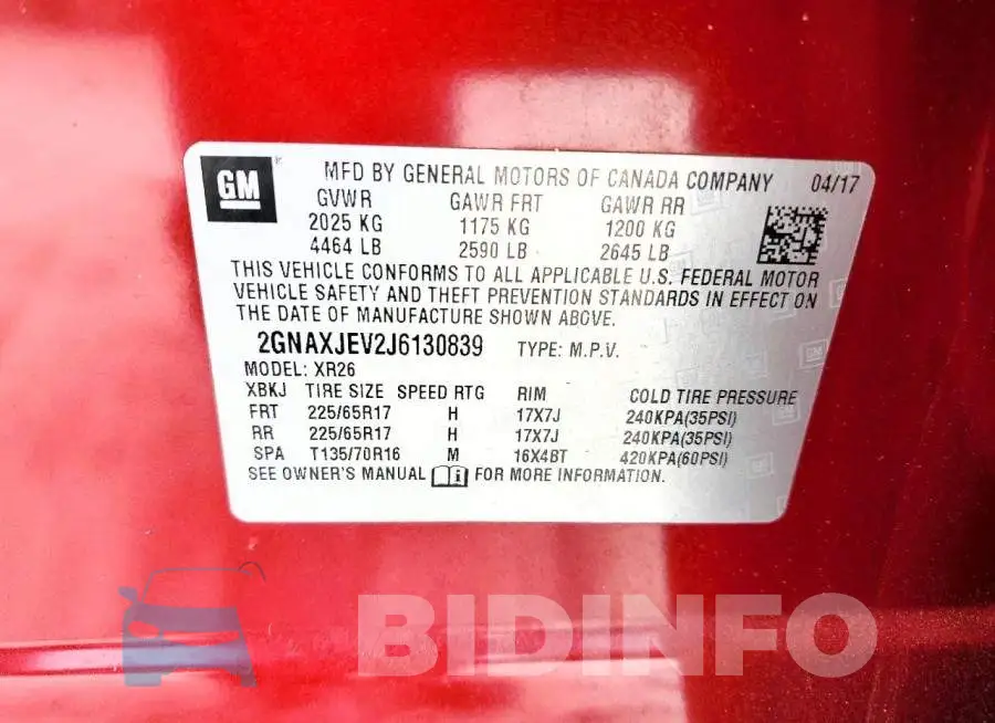 2GNAXJEV2J6130839 Photo# 13