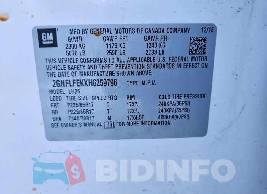 2GNFLFEKXH6259796 Photo# 13