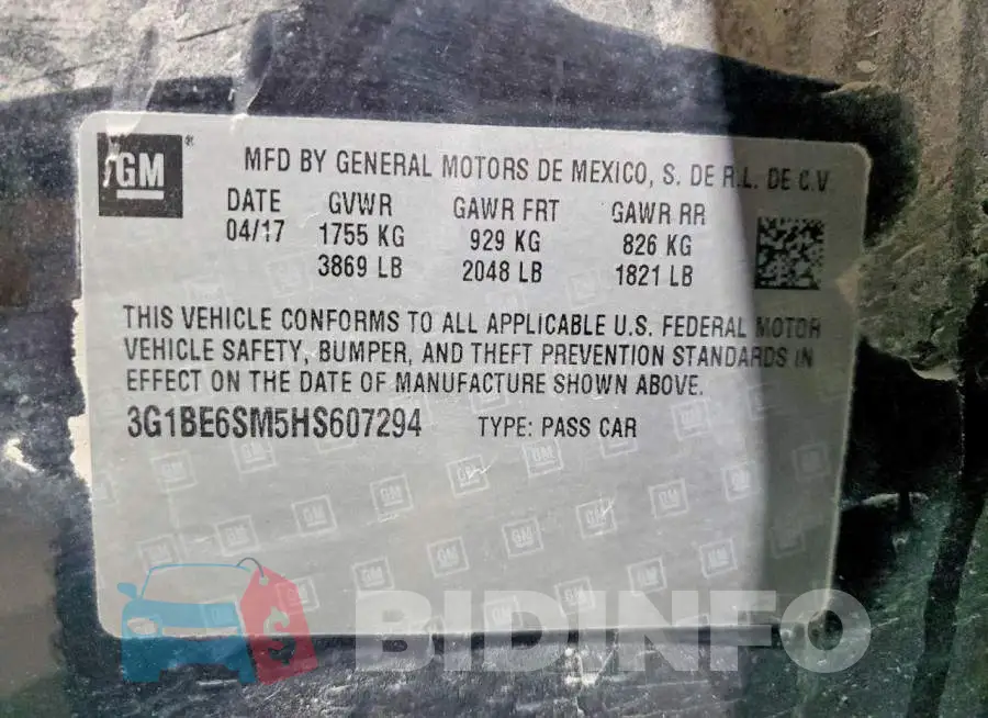 3G1BE6SM5HS607294 Photo# 13