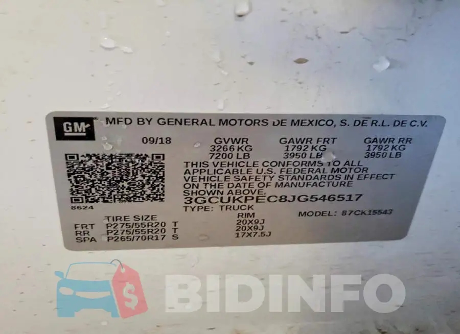 3GCUKPEC8JG546517 Photo# 13