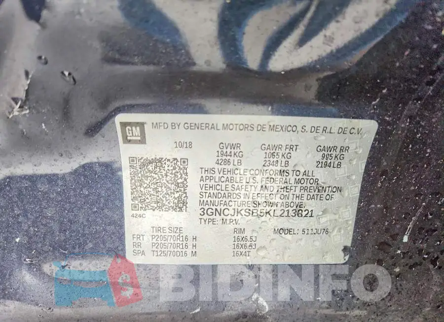 3GNCJKSB5KL213821 Photo# 14