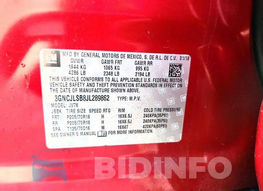 3GNCJLSB8JL289862 Photo# 13