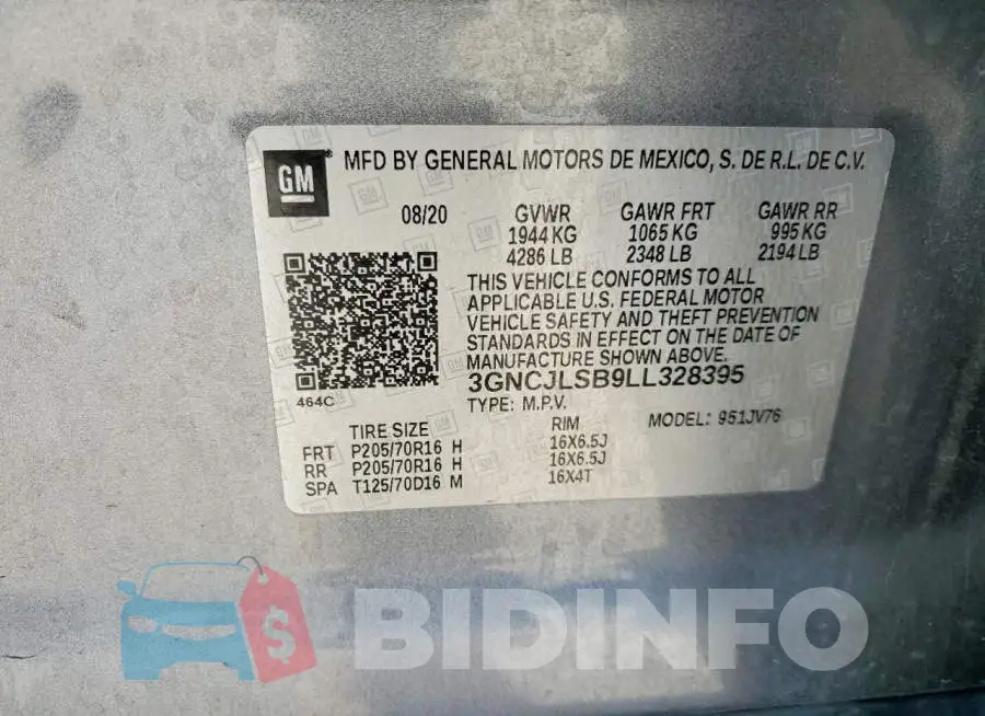 3GNCJLSB9LL328395 Photo# 13