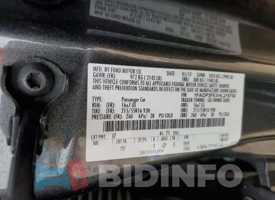 1FADP3FEXHL219792 Photo# 13