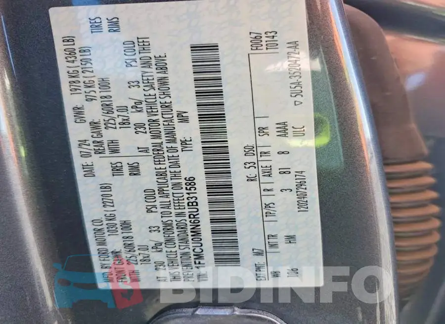 1FMCU0MN6RUB31586 Photo# 12
