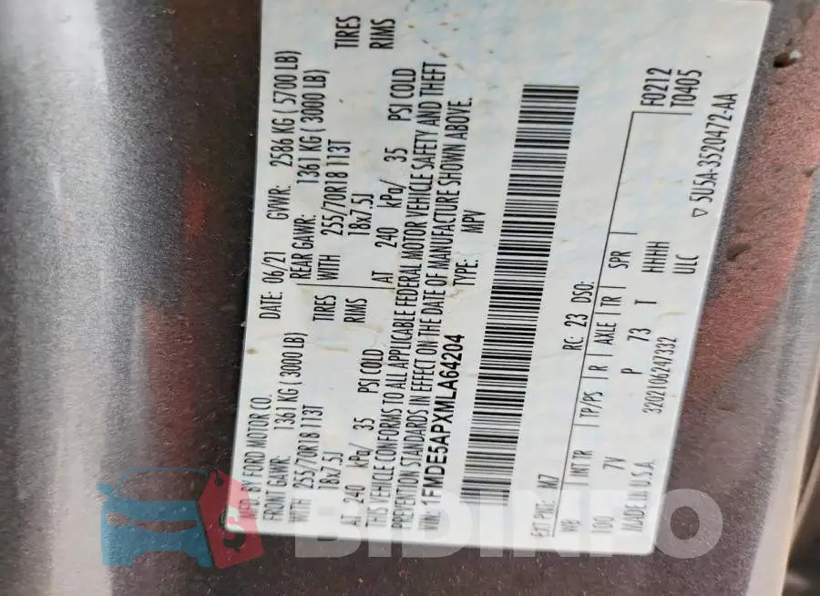 1FMDE5APXMLA64204 Photo# 13