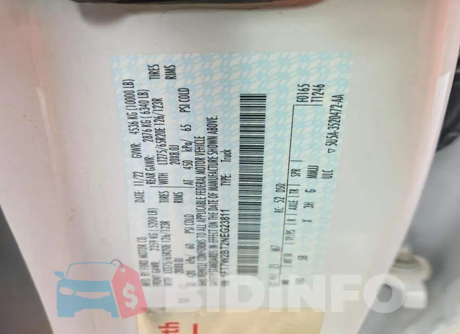 1FT7W2BT2NEG23811 Photo# 12