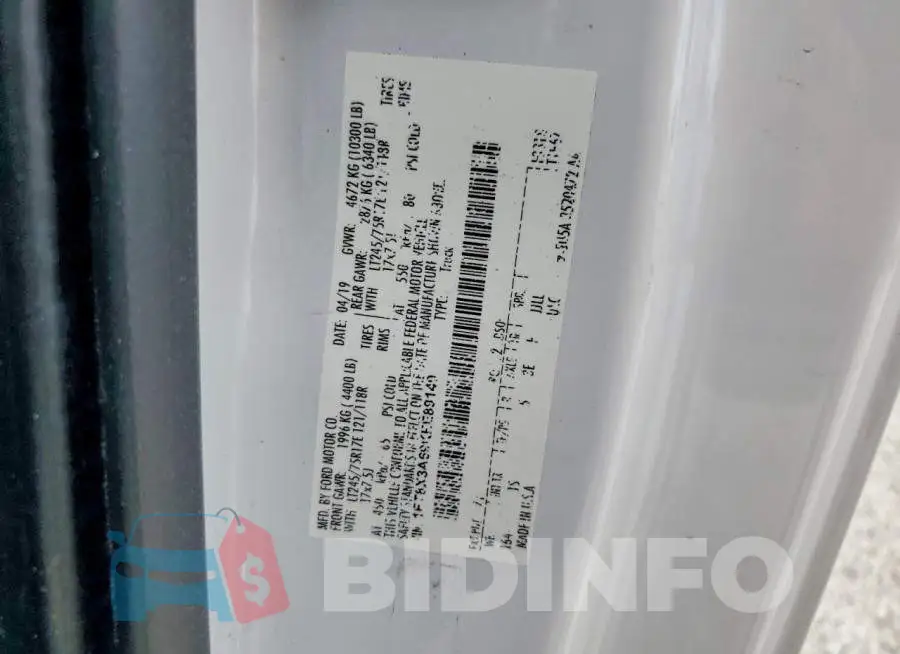 1FT8X3A69KEE89149 Photo# 12