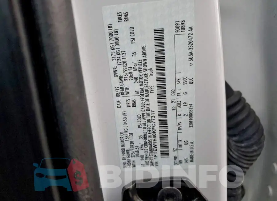 1FTEW1E40KFC77317 Photo# 12