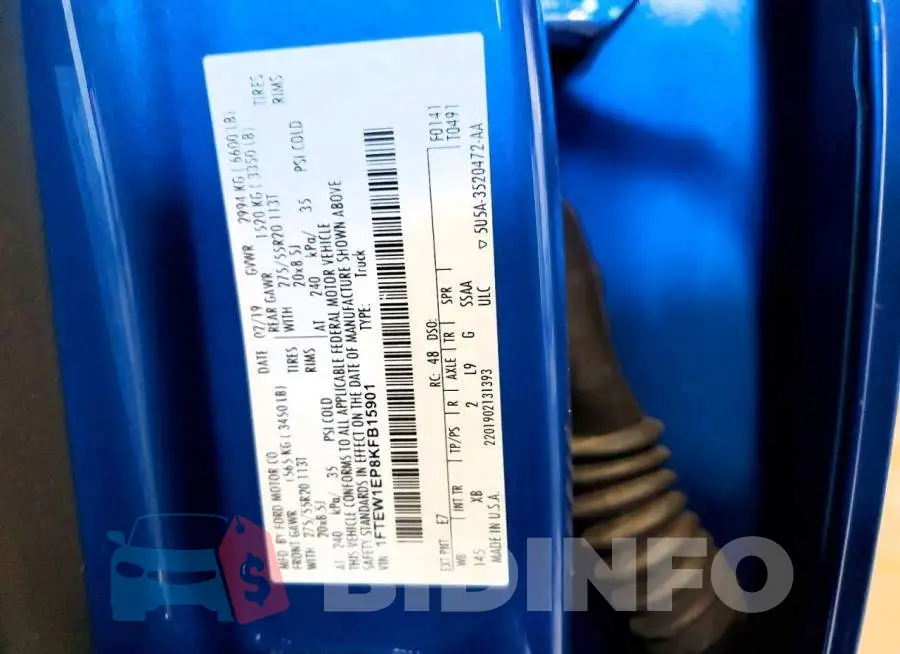1FTEW1EP8KFB15901 Photo# 12