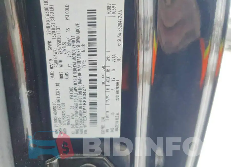 1FTEX1EP1KFB34271 Photo# 12