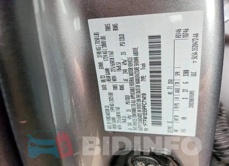 1FTFW1E55PFC71419 Photo# 12