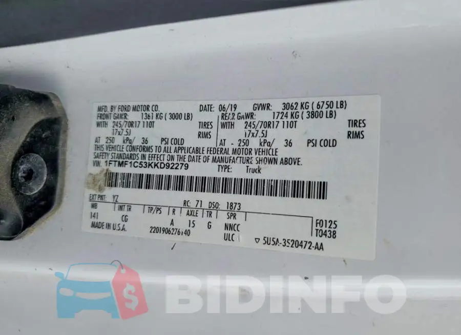 1FTMF1C53KKD92279 Photo# 12