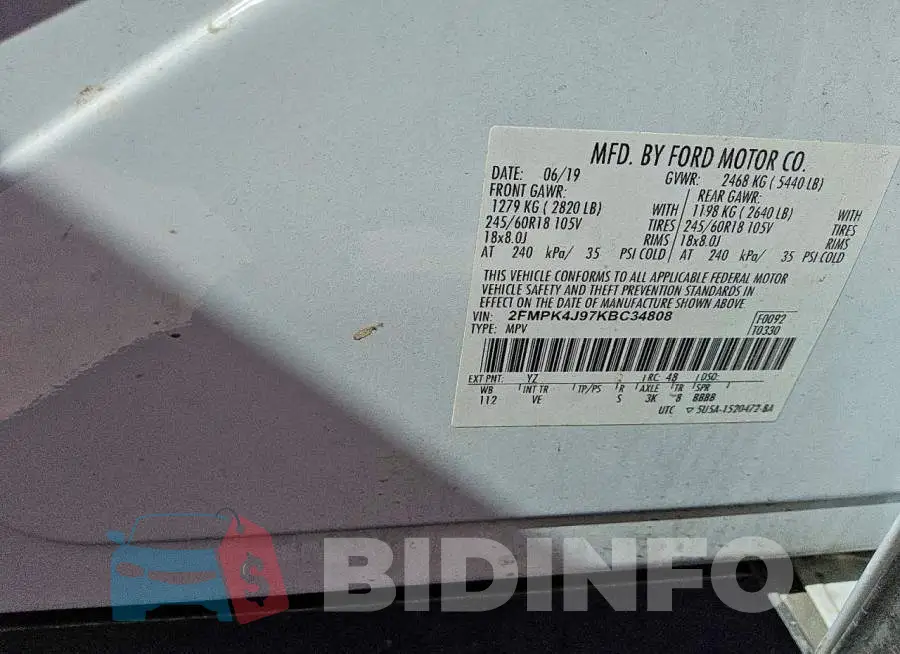 2FMPK4J97KBC34808 Photo# 13