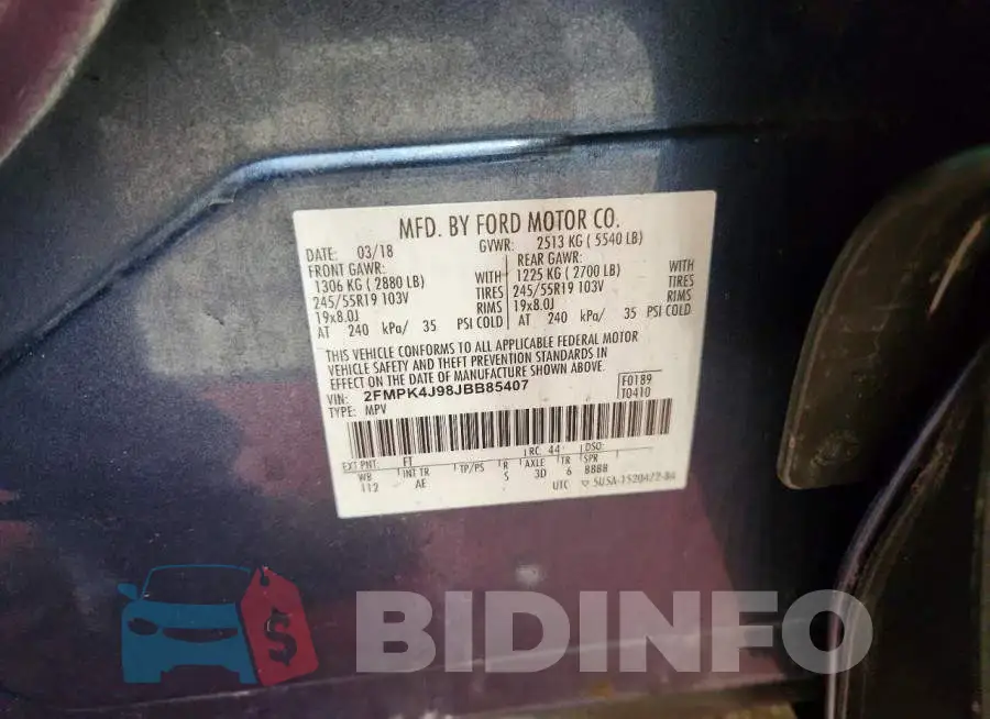 2FMPK4J98JBB85407 Photo# 12