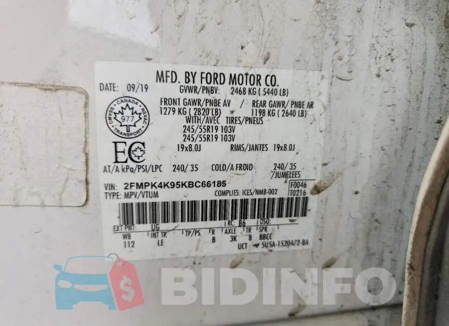 2FMPK4K95KBC66185 Photo# 13