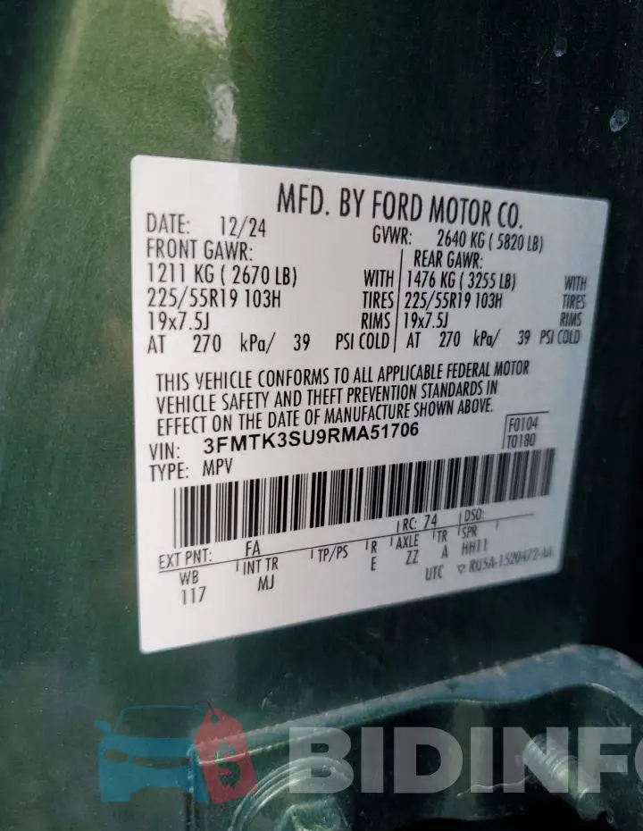 3FMTK3SU9RMA51706 Photo# 13