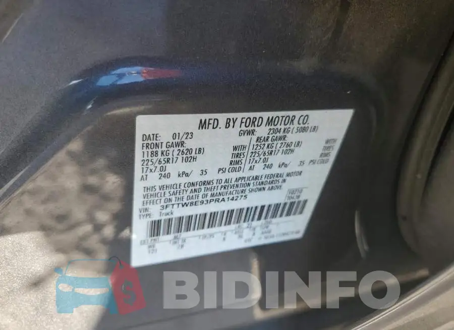 3FTTW8E93PRA14275 Photo# 12