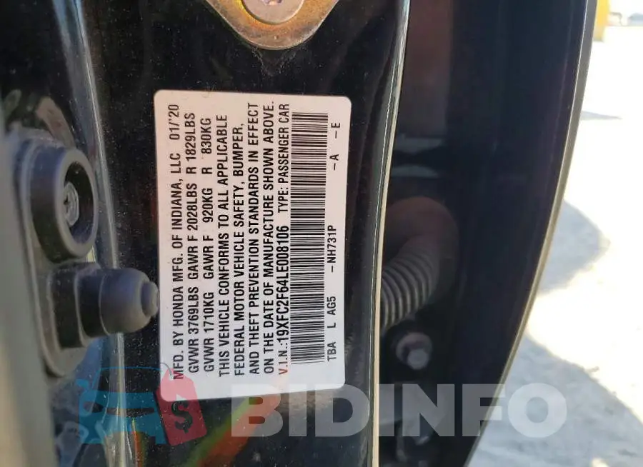 19XFC2F64LE008106 Photo# 12