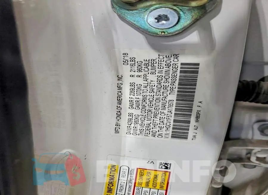 1HGCV1F57JA176578 Photo# 12