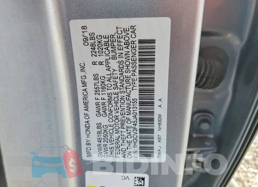1HGCV3F45JA013155 Photo# 12