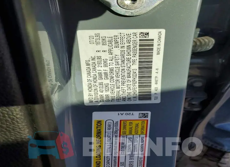 2HGFE1F92PH322413 Photo# 12