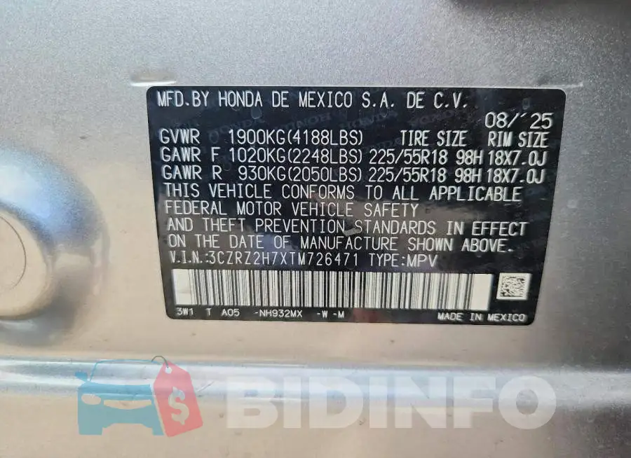 3CZRZ2H7XTM726471 Photo# 13