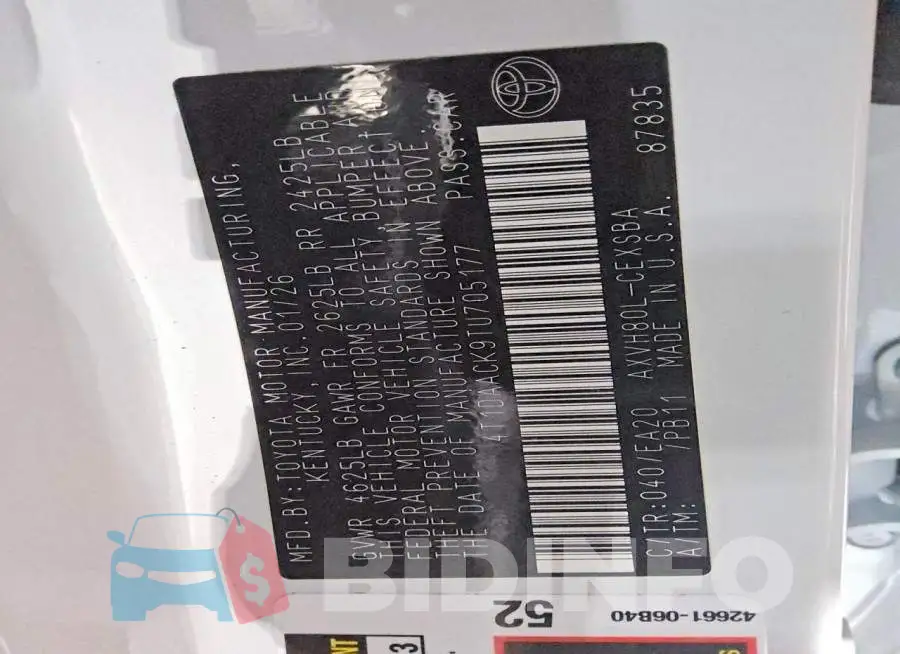 4T1DAACK9TU705177 Photo# 12