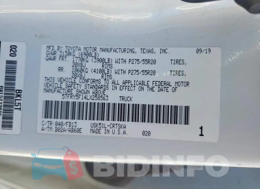 5TFRY5F14LX258563 Photo# 12