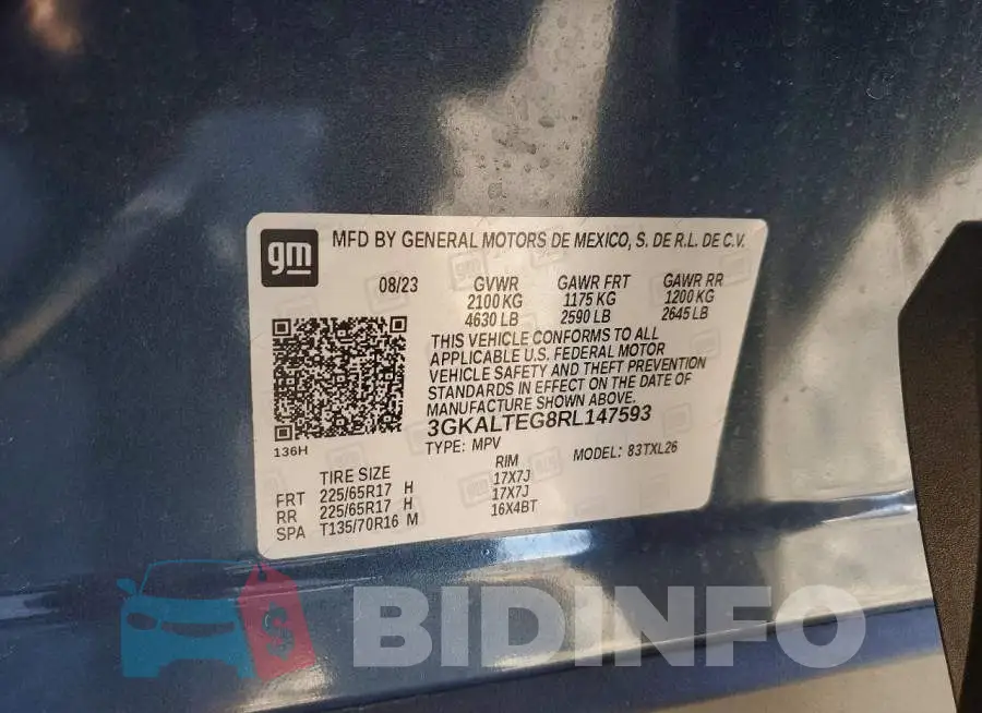 3GKALTEG8RL147593 Photo# 13