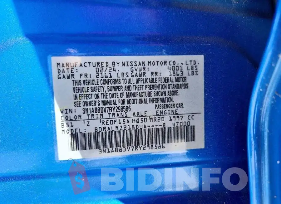 3N1AB8DV7RY298586 Photo# 12