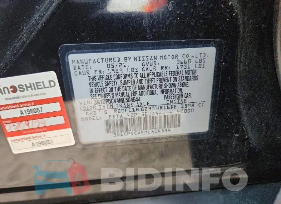3N1CP5CV4ML504544 Photo# 12