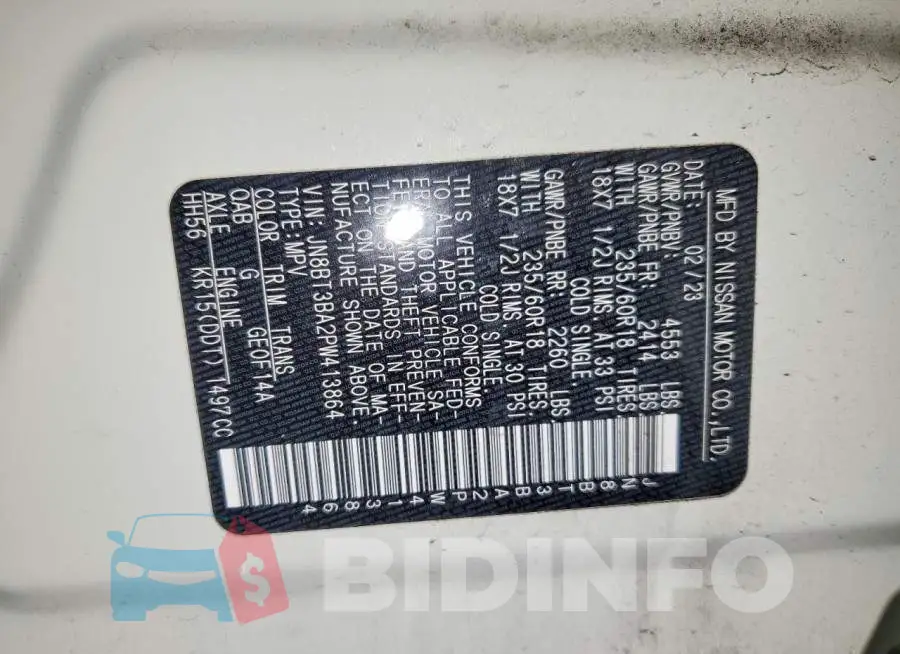 JN8BT3BA2PW413864 Photo# 13