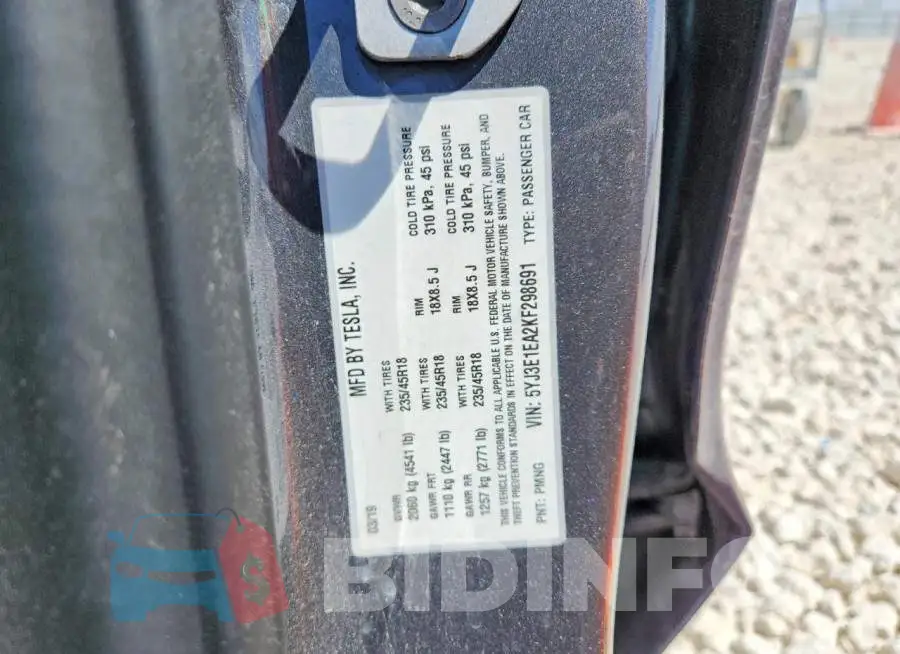 5YJ3E1EA2KF298691 Photo# 12