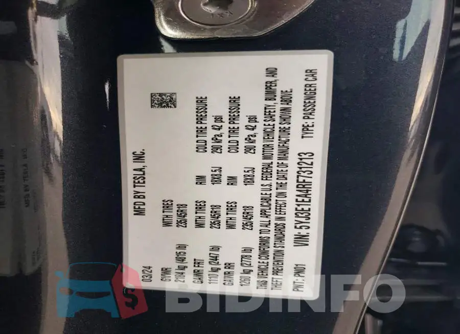 5YJ3E1EA4RF731213 Photo# 13