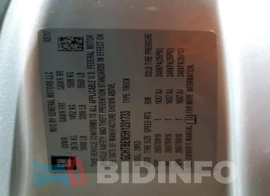 1GCHTBEN5H1201733 Photo# 12