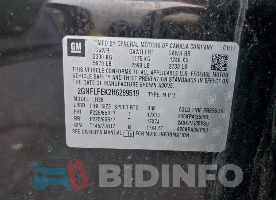 2GNFLFEK2H6289519 Photo# 14