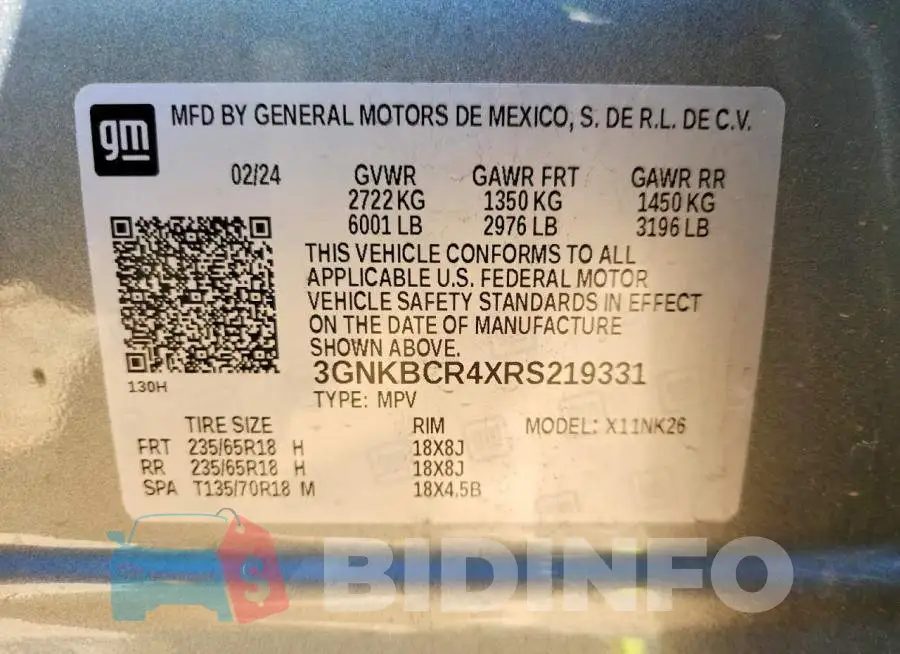3GNKBCR4XRS219331 Photo# 14