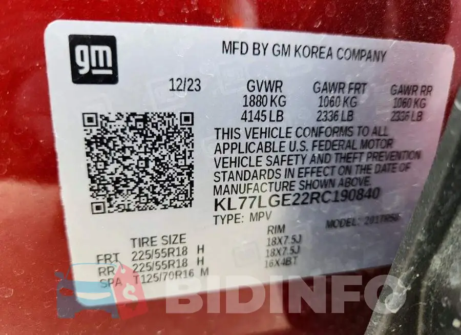 KL77LGE22RC190840 Photo# 13