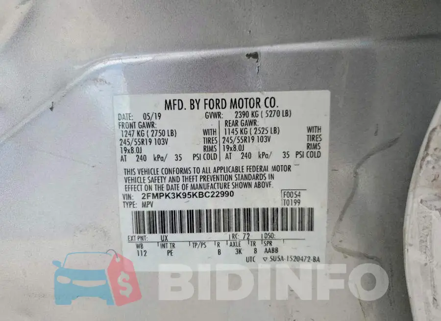 2FMPK3K95KBC22990 Photo# 13
